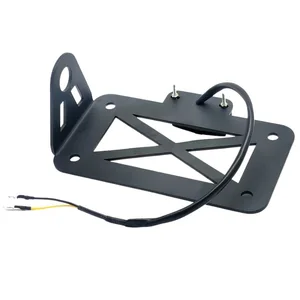 Universal Motorcycle Registration Holder Registration, side assembly, support with LED rear light, Bobber, Honda, Coffee, Racer, Suzuki 11 Main Sales Honda Plates - №8