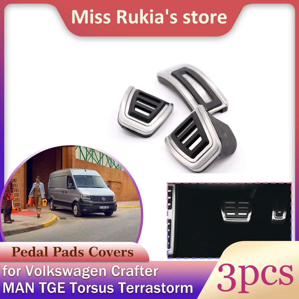 Pedales de acero inoxidable para coche Volkswagen VW Crafter MAN TGE Torsus Terrastorm 2018 ~ 2025, accesorios de cubierta de reposapiés de freno de Gas