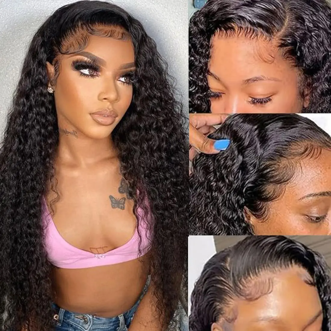 Alipretty Curly Wig 200%Real Human Hair Lace Front Wigs Brazilian Remy Hair Kinky Curly 13x4 HD Lace Frontal Wigs 100 Human Hair