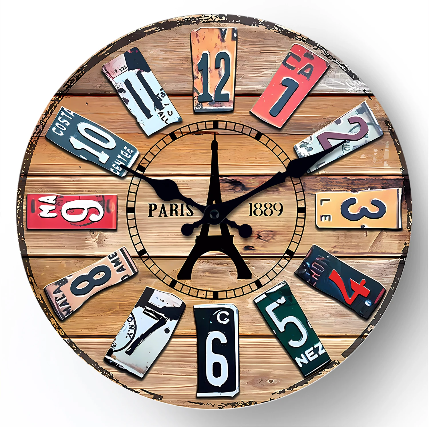 Retro kreative Vorlage digitale Holz Wanduhr Wohnzimmer Schlafzimmer Küche Home Dekoration Wanduhr stille Quarzuhr Urlaub Geschenk 10 Zoll 12 Zoll 14 Zoll 16 Zoll (ohne Batterien)