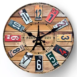 Retro Creative Template Digital Wooden Wall Clock Living Room Bedroom Kitchen Home Decoration Wall Clock Silent Quartz Clock Holiday Gift 10 Inches 12 Inches 14inch 16inch (No Battery)