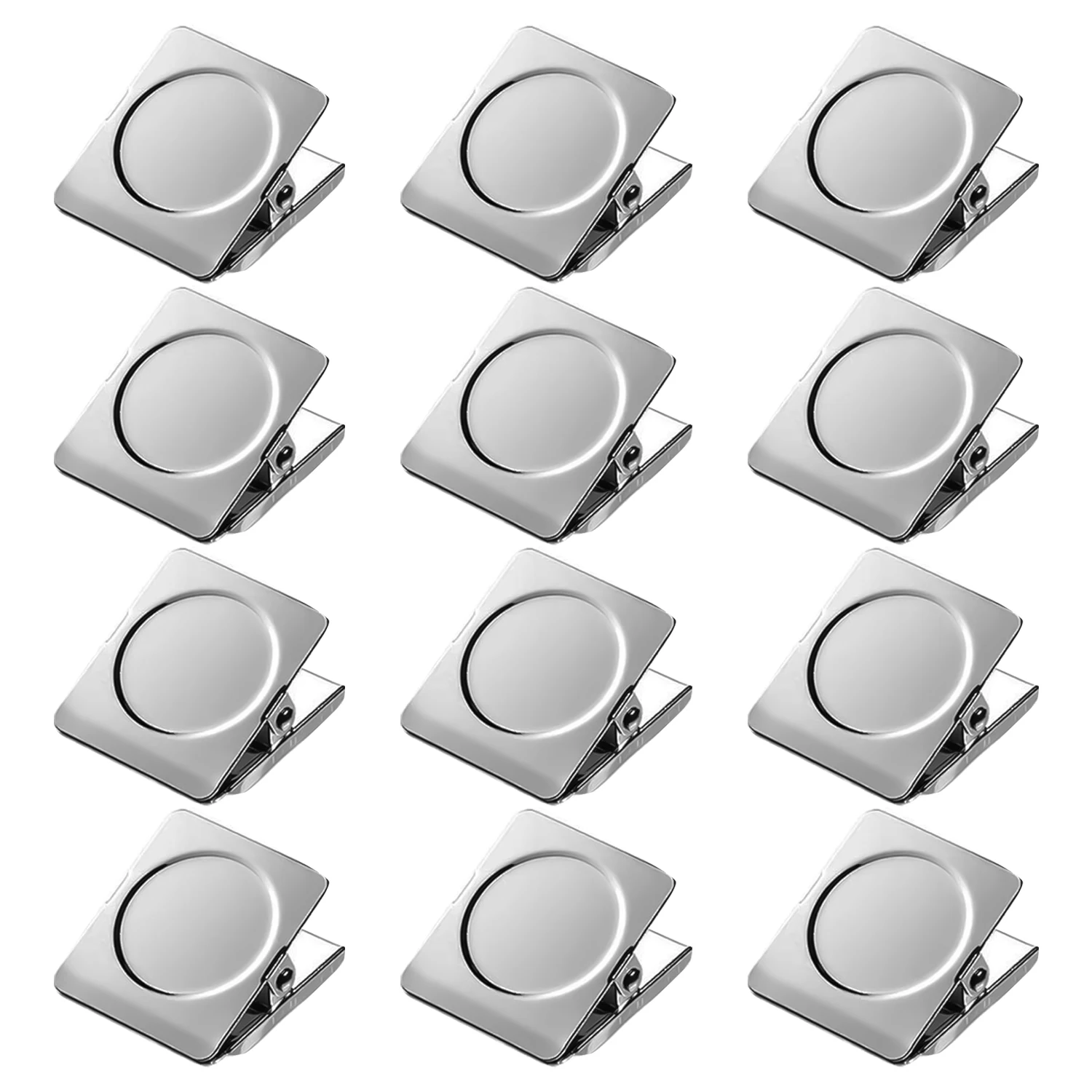 12 Pack Strong Magnetic Clips, Heavy Duty Magnet Metal Clips, Clip Magnets, Magnetic Chip Clips For Office, Classroom, Whiteboar