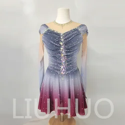 LIUHUO Ice Figure Skating Dress Girls Women Teens Stretchy Spandex Competition Wholesale