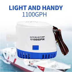 DC Automatic Bilge Water Pump 12V/24V 1100GPH For Submersible Auto Pump With Float Switch Sea Boat  Marine Bait Tank Fish