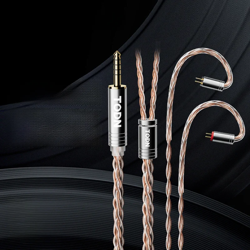 TODN HiFi-Audio-Kopfhörerkabel, 8-adrig, versilbert, OCC-Da-Kabel, MMCX, 2-polig, 4,4 mm, 3,5 mm,