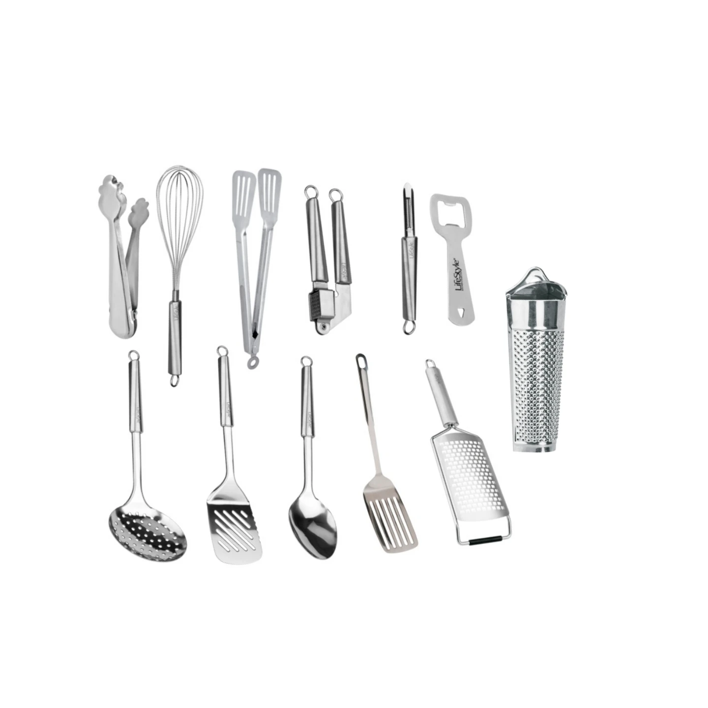 Lifestyle Stainless Steel Cookware Set, Grater, Clamp, Beater, Cookware, 12 Pieces