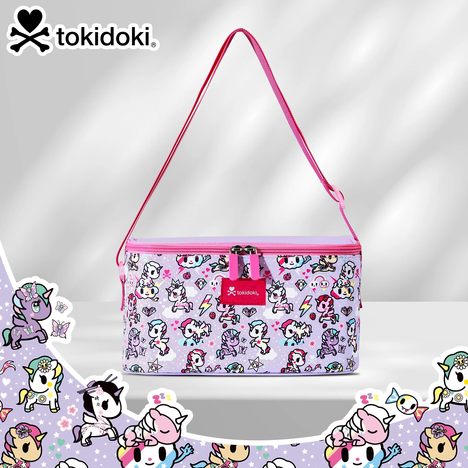 

Официальный лицензированный ланч-бокс Tokidoki, многоразовая герметичная изолированная сумка для морозильной камеры с героями мультфильмов, портативная сумка для обеда для пикника