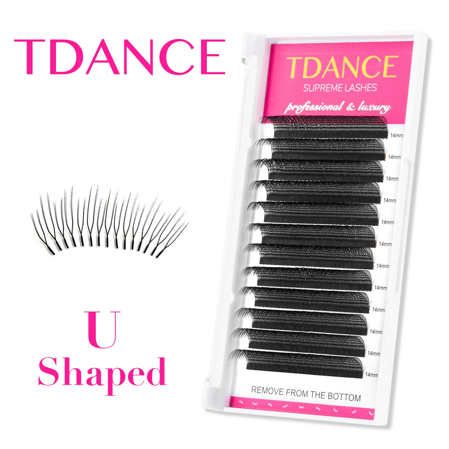 TDANCE U-Form YY Wimpernverlängerung Premium PBT C D 8–15 mm Mix natürliche weiche DIY vorgefertigte Fächerwimpern Wispy falsche Wimpern – Detail 1