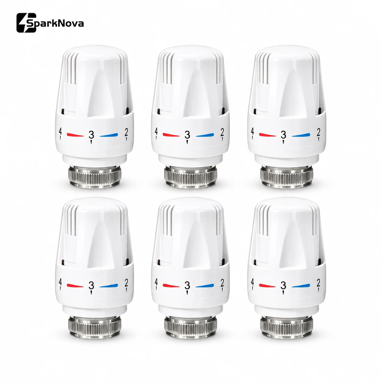 4/6/8PCS Thermostatic Radiator Valve Heads Adjustable Temperature Control TRV Thermostat Replacement for Home Heating Radiators