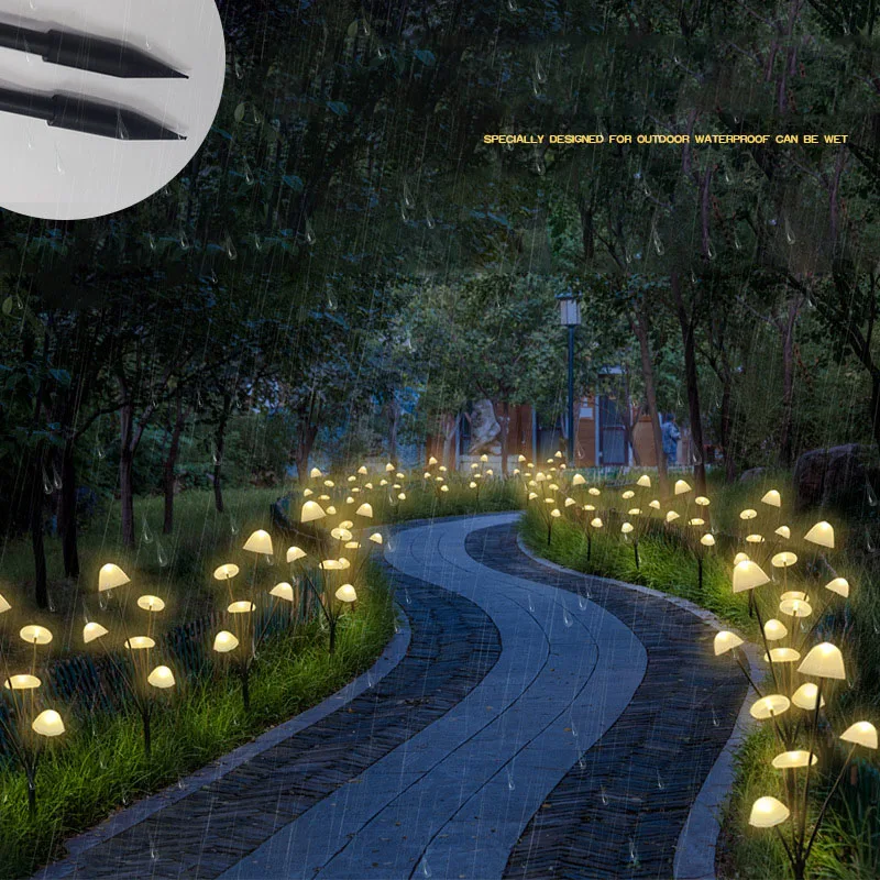 4pack Solar LED Mushroom Light Outdoor Garden Sunlight Powered Landscape Lights Garden Lights Solar Lawn Decor Light