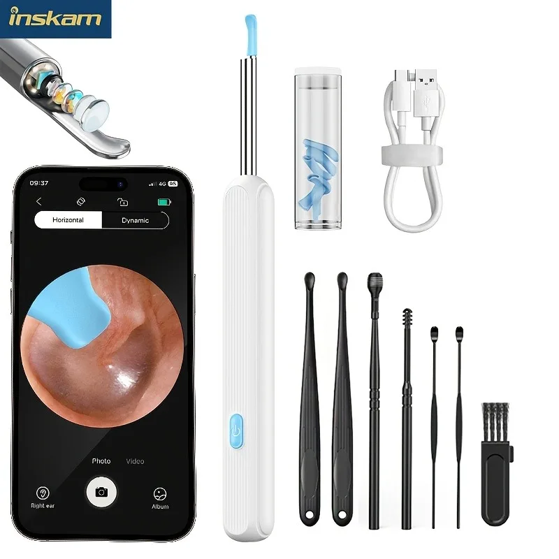 Kit de nettoyage sans fil pour l'élimination du cérumen avec caméra et lumière (DE)