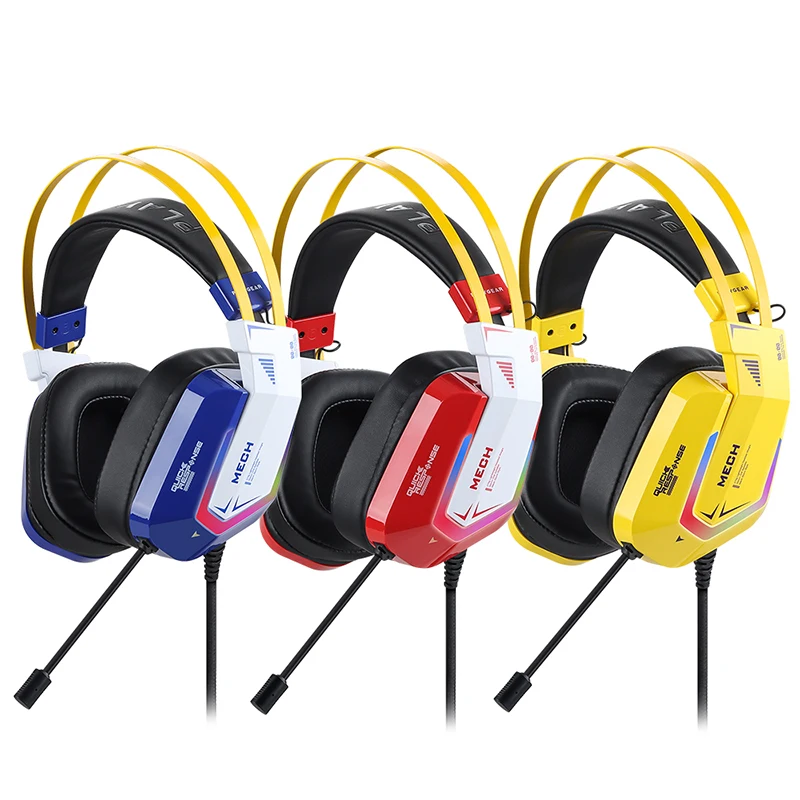 7.1 channel gaming headset with built-in wireless RGB noise canceling microphone