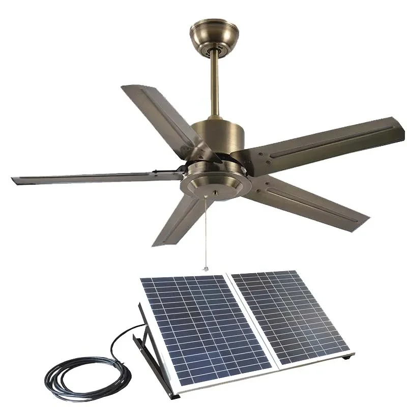 Outdoor 52 "solar decke fan 3-speed einstellungen für porche, terrasse, pavillon, breezeway Pergola