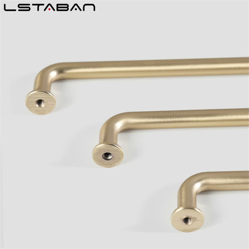 European Zinc Alloy Copper Brushed Cabinet Knobs and Handles Kitchen Cupboard Wardrobe Door Pulls Furniture Hardware