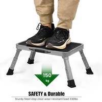 Folding Step Stool, Height Adjustable, Step Ladder with Non-Slip Platform,Step Ladder for Kitchen and Household