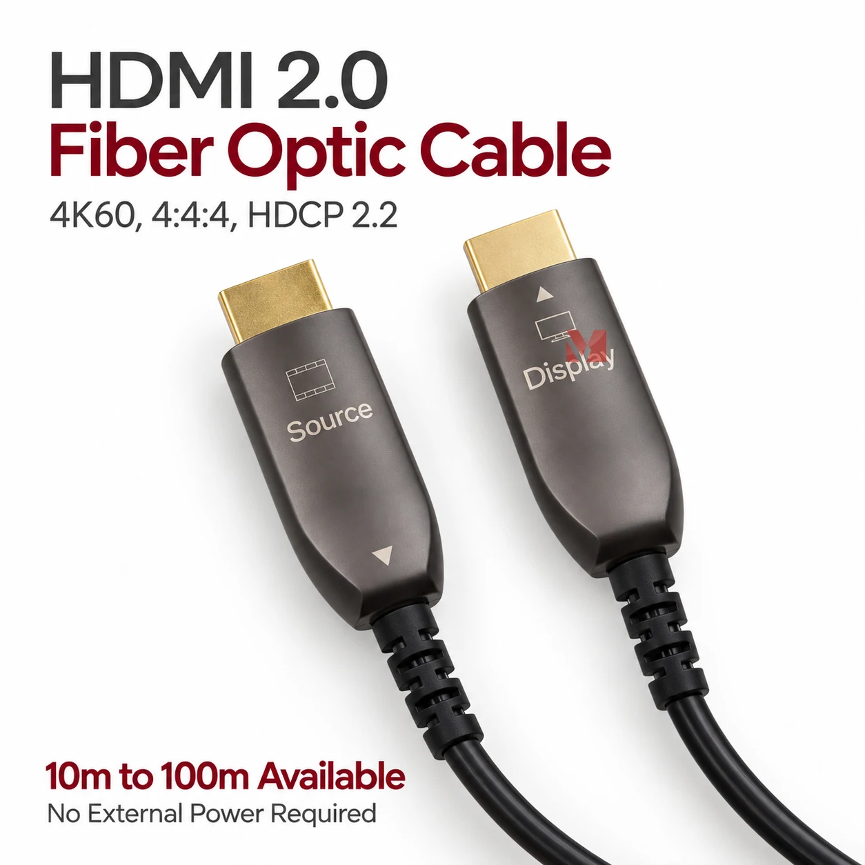 4K60 HDMI Fiber Cable HDMI AOC Cable 50m Fiber Optic HDMI Cable HDMI 2.0 HDCP2.2 18Gbps Ultra Slim AOC Cable