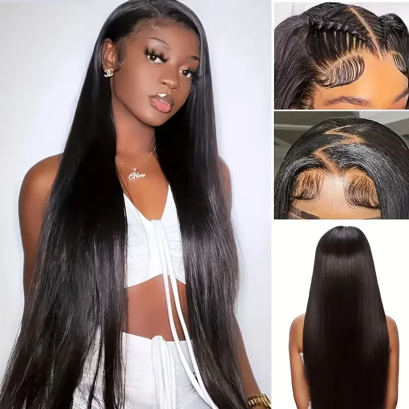 YEORING Store Straight 5×5 Lace Closure Human Hair Skin Melt Transparent Lace Swiss Closure 100% Human Hair Remy Brazilian Hairs