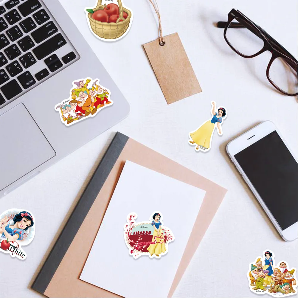 50PCS Snow White Stickers For Scrapbook Diary Laptop Luggage Skateboard Graffiti Decal Fun Classic Toys