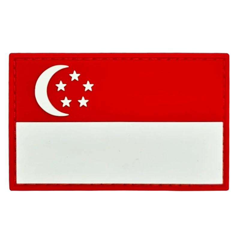 Republic of Singapore Flag PVC Armband Rubber Patch Clothing Personality Accessories