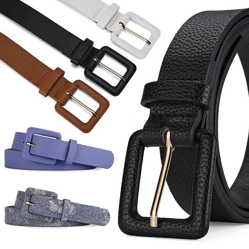 

New Style Lychee PU Leather Belt Needle Buckle Belt for Women Fashion Decorative Belt for Jeans Dress