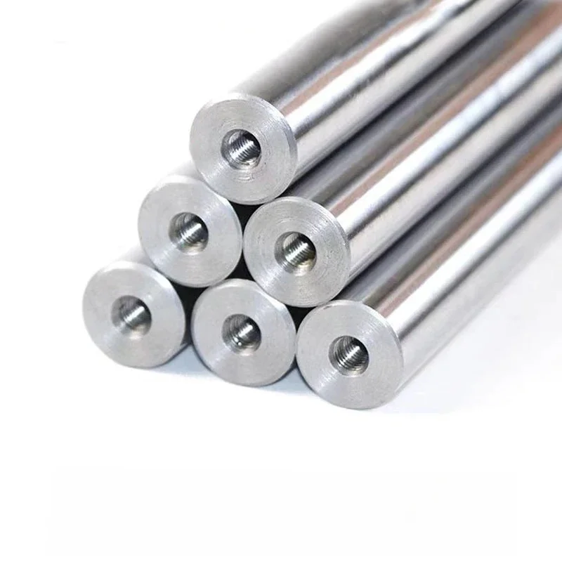 2PCS lineaire as Lengte100-1000mm OD8/10/12/16/20/25mm met twee uiteinden van M4/M5/M6/M8 draadgat diepte van 8-16mm Verchroomd Gehard - afbeelding 2