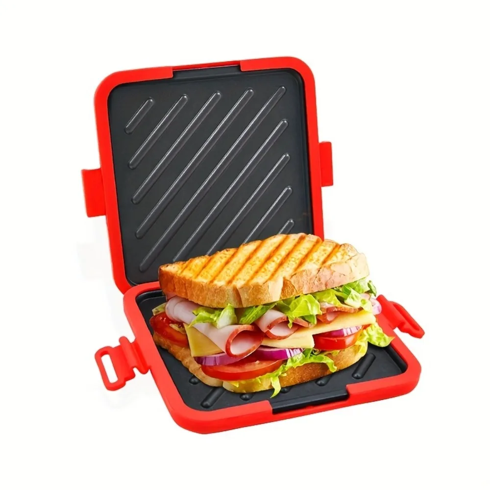 Appareil À Sandwichs Pour Micro-ondes, Plaque De Cuisson Pour Pain, Sans Four, Permet De Cuire Du Pain Croustillant, Plaque De Cuisson Universelle Antiadhésive De Qualité Alimentaire Pour Micro-ondes, Peut Également Être Utilisée Pour Cuire Des Côtes Levé