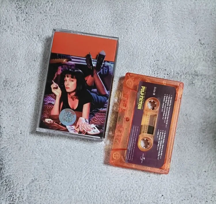 Boîte de bandes sonores Cosplay, film Pulp Fiction, Vincent Vega, Mia Wallace, Butch Coolidge, baladeur, cassettes de voiture, musique de fête