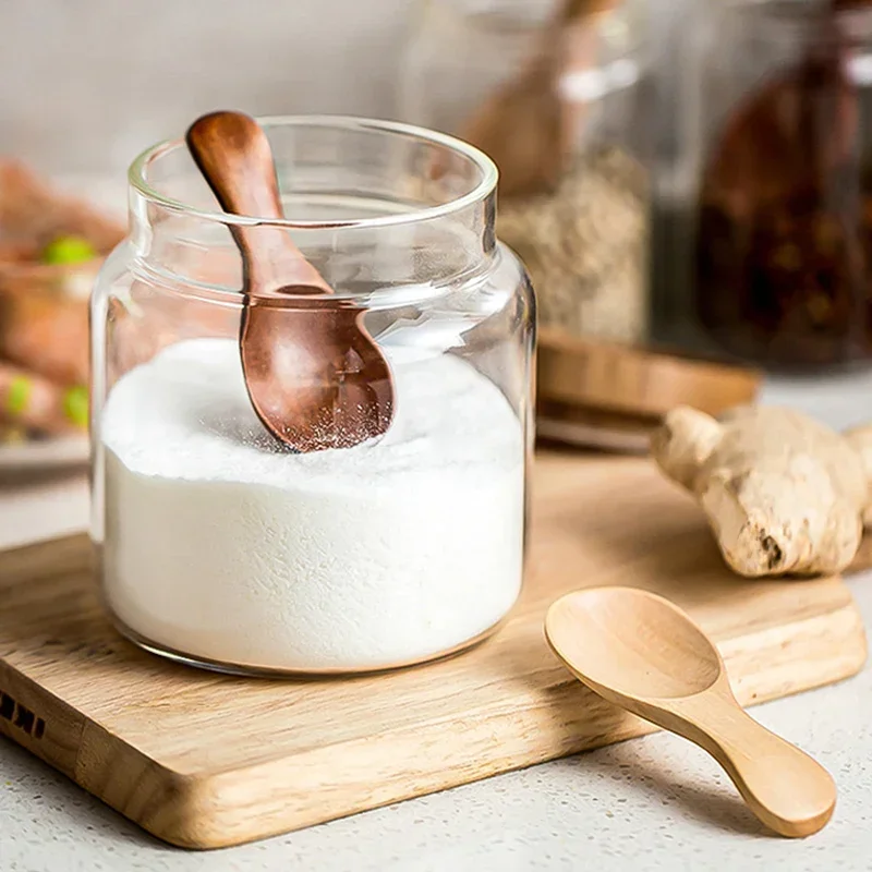 4Pcs Mini Drewniane Łyżki Mała Kuchnia Przyprawa Łyżka Przyprawa Cukier Herbata Kawa Łyżka Krótki Uchwyt Drewniana Łyżka Dziecięca Gadżety Kuchenne — zdjęcie 2