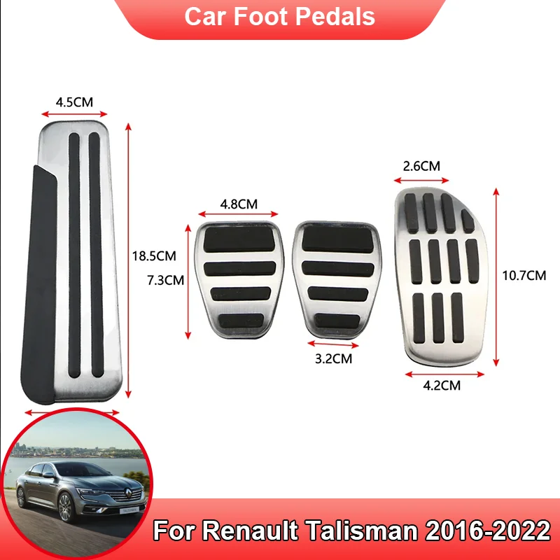 Stainless Steel Car Foot Pedals Accelerator Brake Non-slip Pedal Accessories for Renault Talisman Samsung Motors SM6 2016~2022