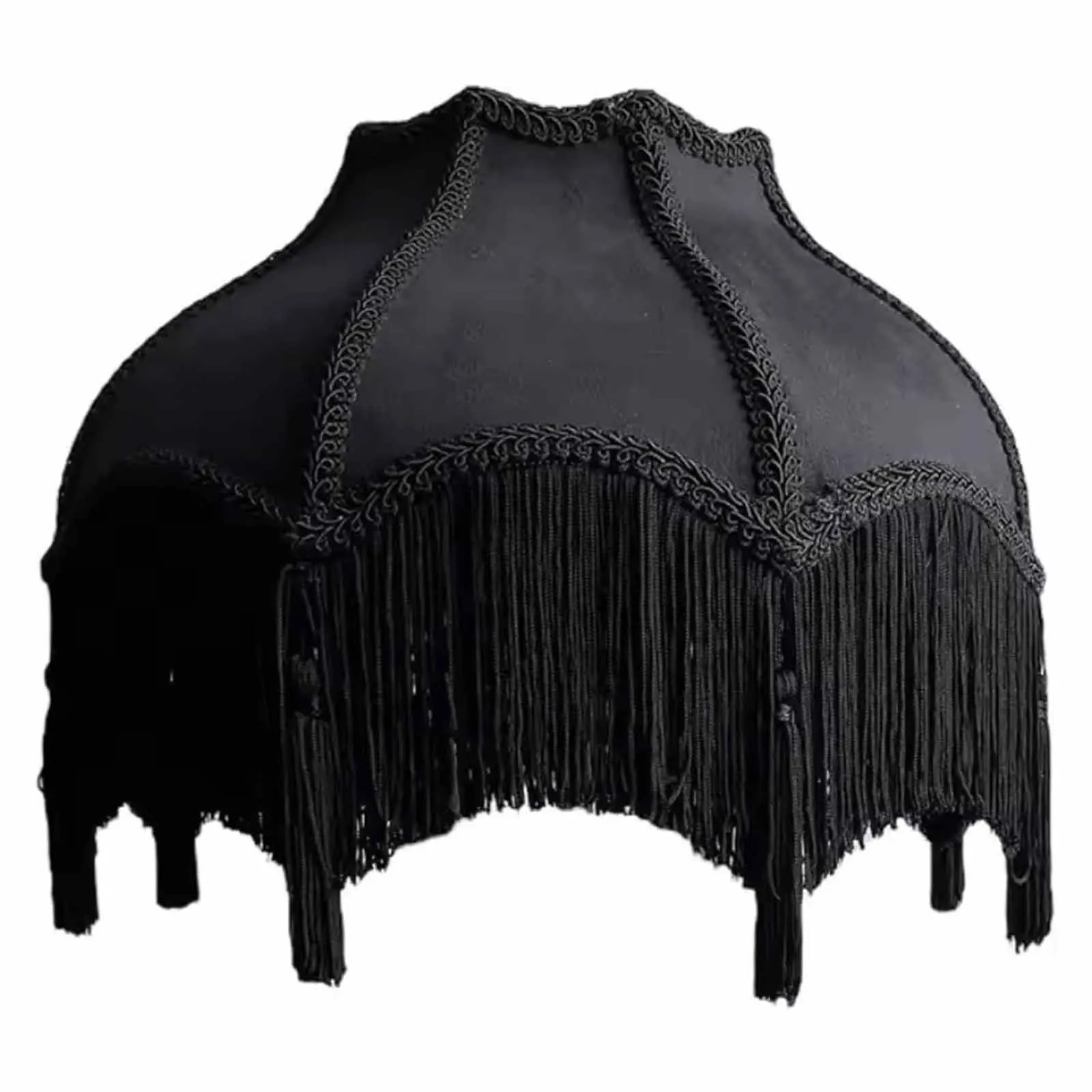 

Абажур из ткани французской принцессы в европейском стиле своими руками с черным бархатом и кисточками, декоративная крышка для большого винтового основания E27