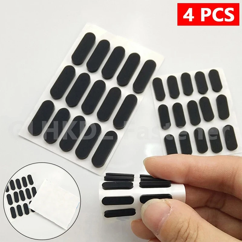 4 pcs Oval Self Adhesive Backing Silicone Rubber Furniture Pads Cabinet Feet Pads Spacers Non-slip Floor Protector Various Size