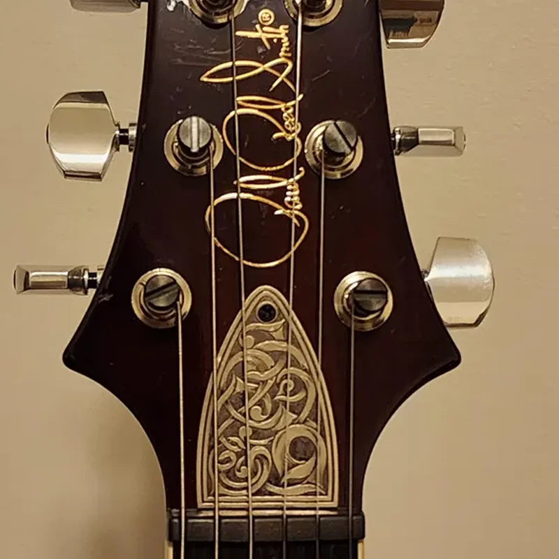 Decorative Truss Rod Cover — Deeply Carved Nordic Motifs — Guitar Nameplate