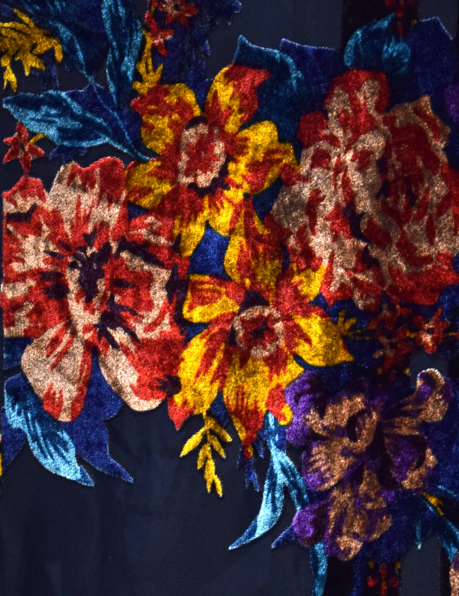 WeHello damski wywożony aksamitny kimonowy czarny kwiatowy długi kardigan Cover Up wakacyjny swobodny kardigan szal bluzki oversize