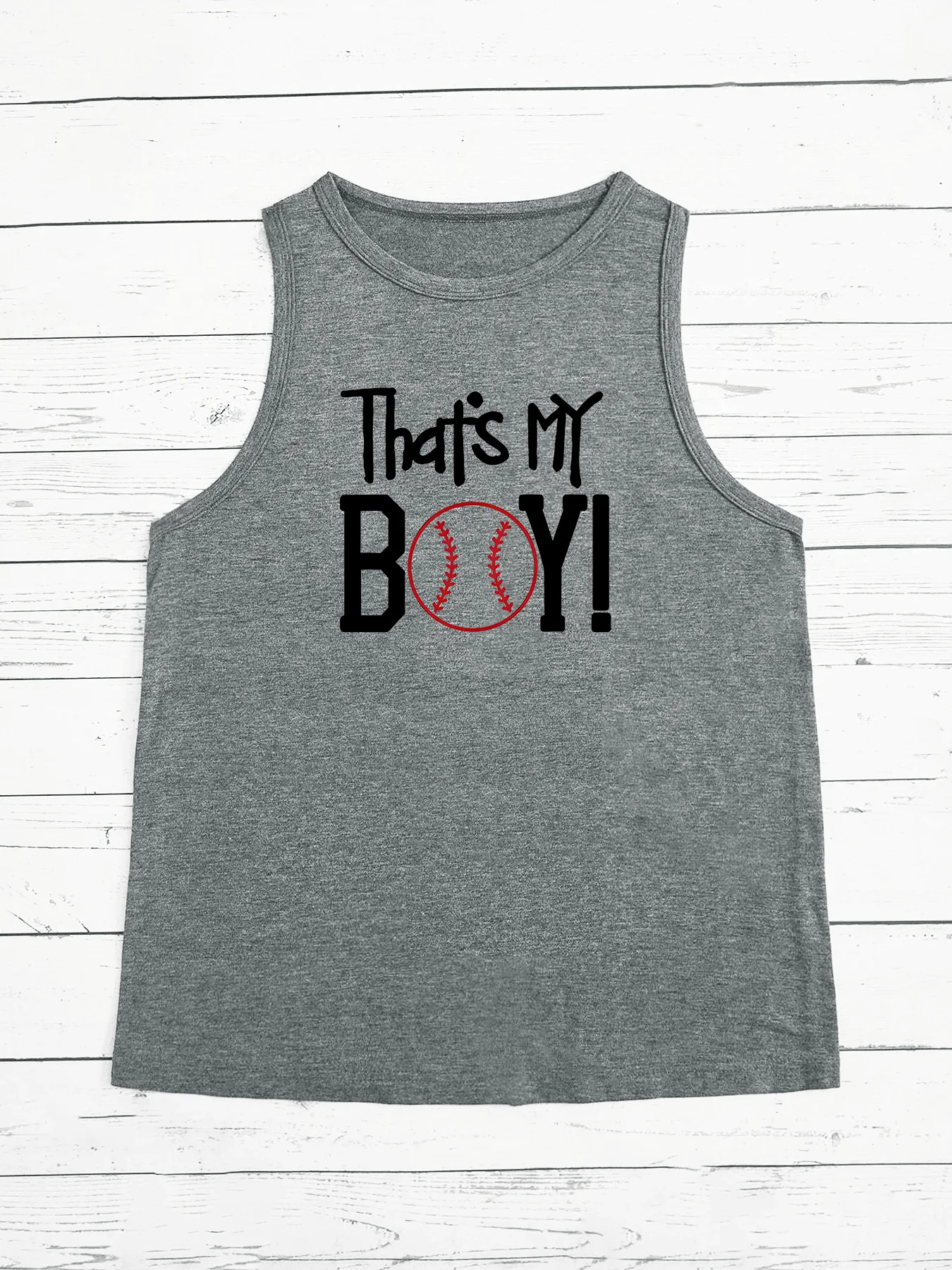 Basketball That's My Boy Letter Print Funny Fashion Funny Sports Women's Tank Top Loose O Neck Sleeveless Casual Tank