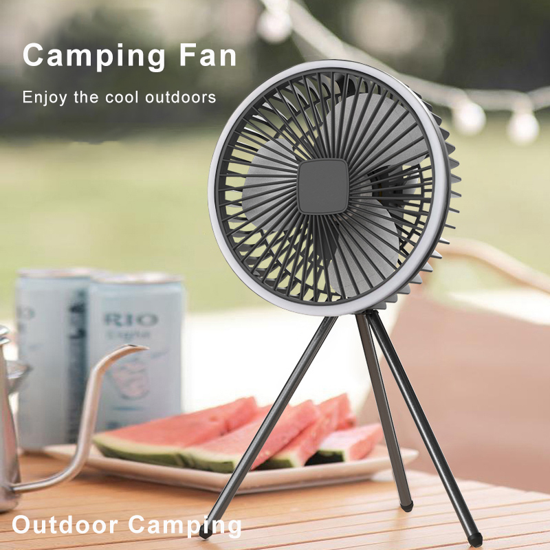  Portable Camping Fan 10000mAh 5000mAh USB Rechargeable Wireless Ceiling Electric Fan With LED light For Home Office Travel Camp