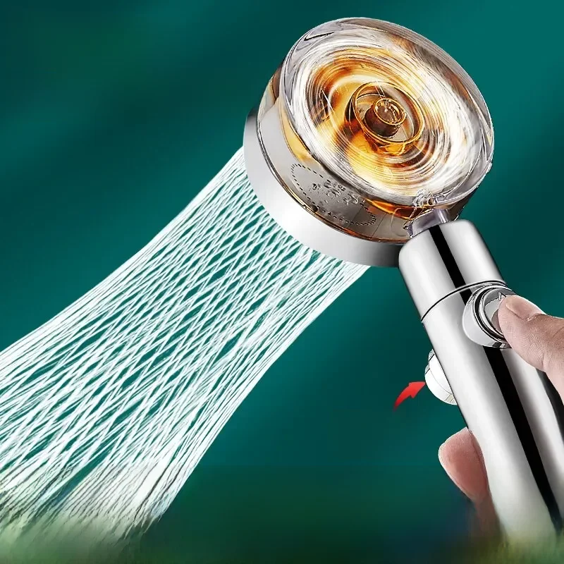 Pommeau de douche à hélice, pluie, haute pression, économie d'eau, accessoire, buse pressurisée, adaptation universelle