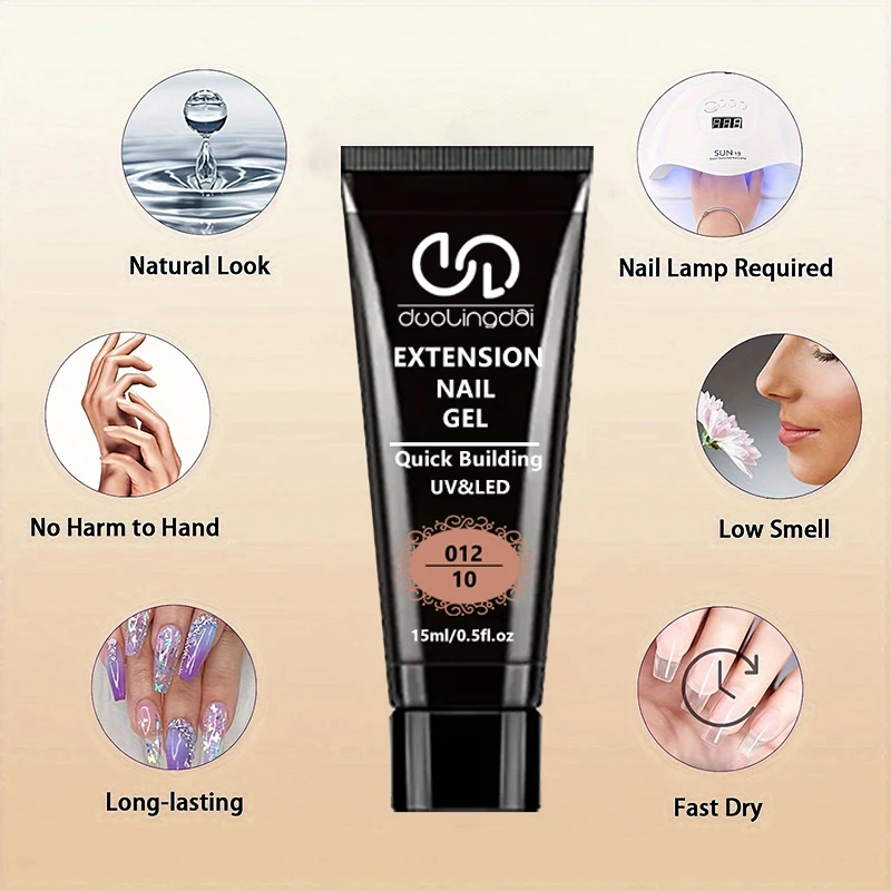 Poly Nail Extension Gel for Lengthening Nails, Easy to Operate And Easy to Use, Suitable for DIY Nail Art Salons.