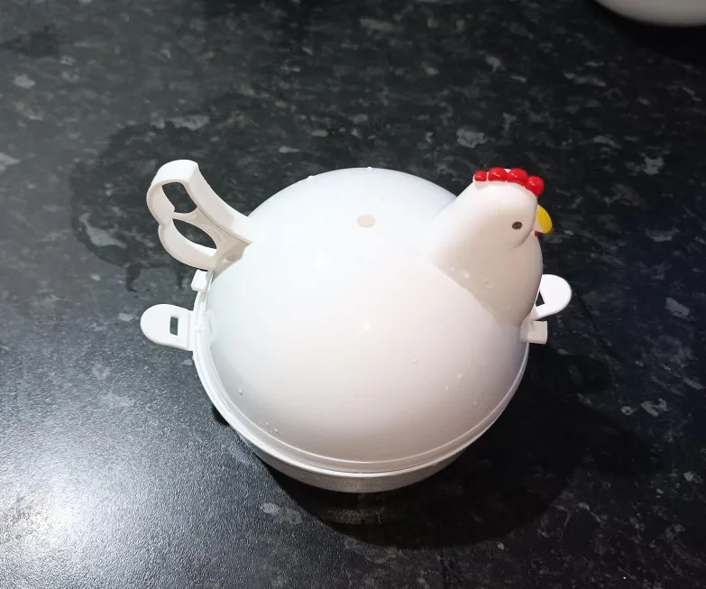 Lovely Chicken Shaped Egg Boiler Steamer 4 Eggs 1Egg Microwave Eggs Cooker Cooking Tool Kitchen Accessories Gadgets photo review