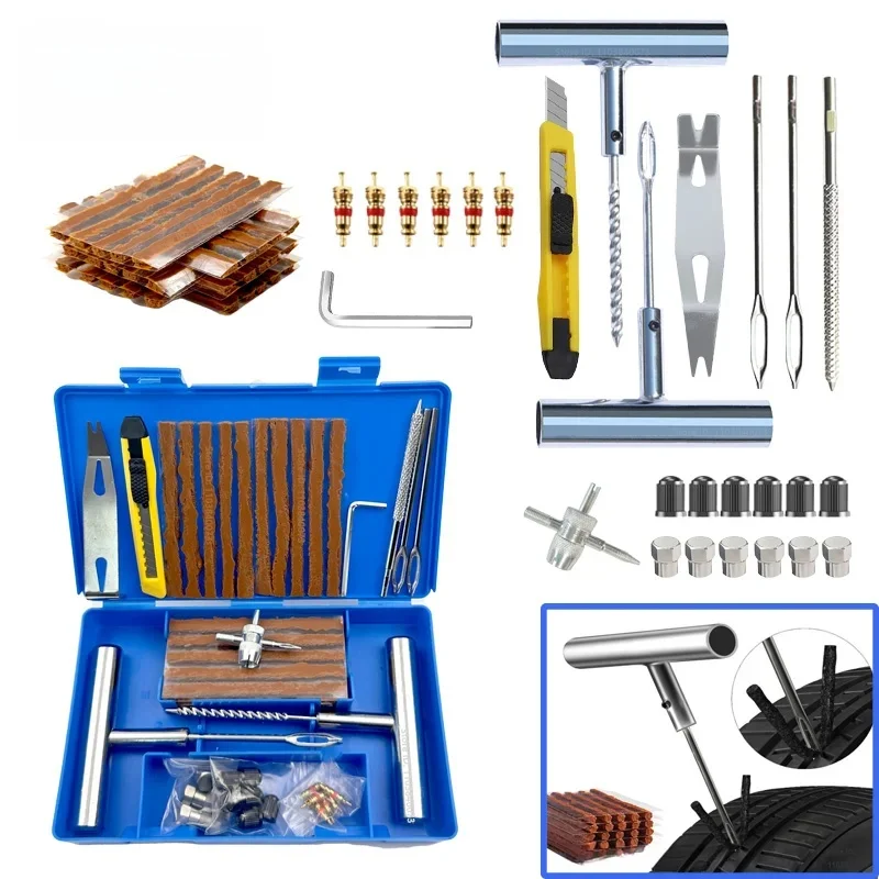 AliExpress PKWKS Car Tire Repair Tool Tire Repair Kit Studding Tool Set Auto Bike Motorcycle Tire Repair Puncture Plug Car Accessories
