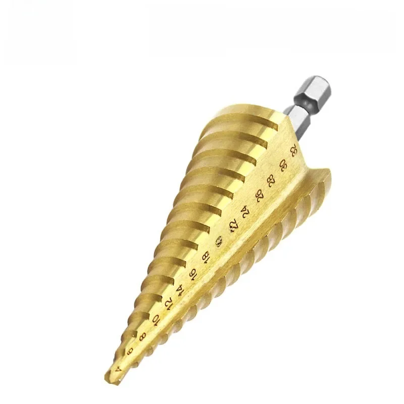 Wiertło stożkowe sześciokątne z tytanu 4-32MM HSS 4241 do blachy — zdjęcie 2