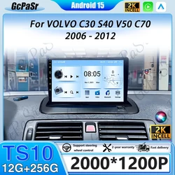 Android 16 For VOLVO C30 S40 V50 C70 2006 - 2012 Car Radio Multimedia Video Player Navigation stereo GPS DSP TS10 NO2 din dvd