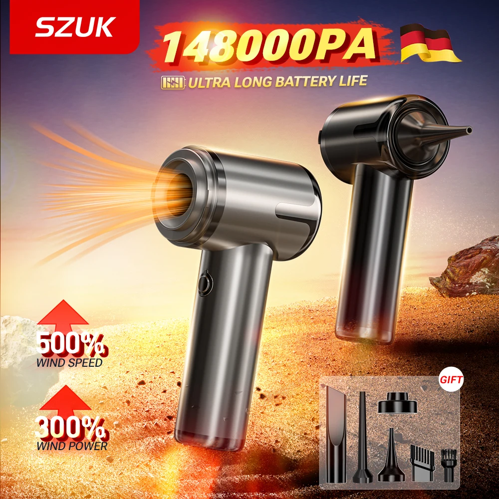 

SZUK Mini Car Vacuum Cleaner Portable Wireless Handheld Car Cleaner 148000PA Powerful Cleaning Machine Vacuum Cleaner for Car