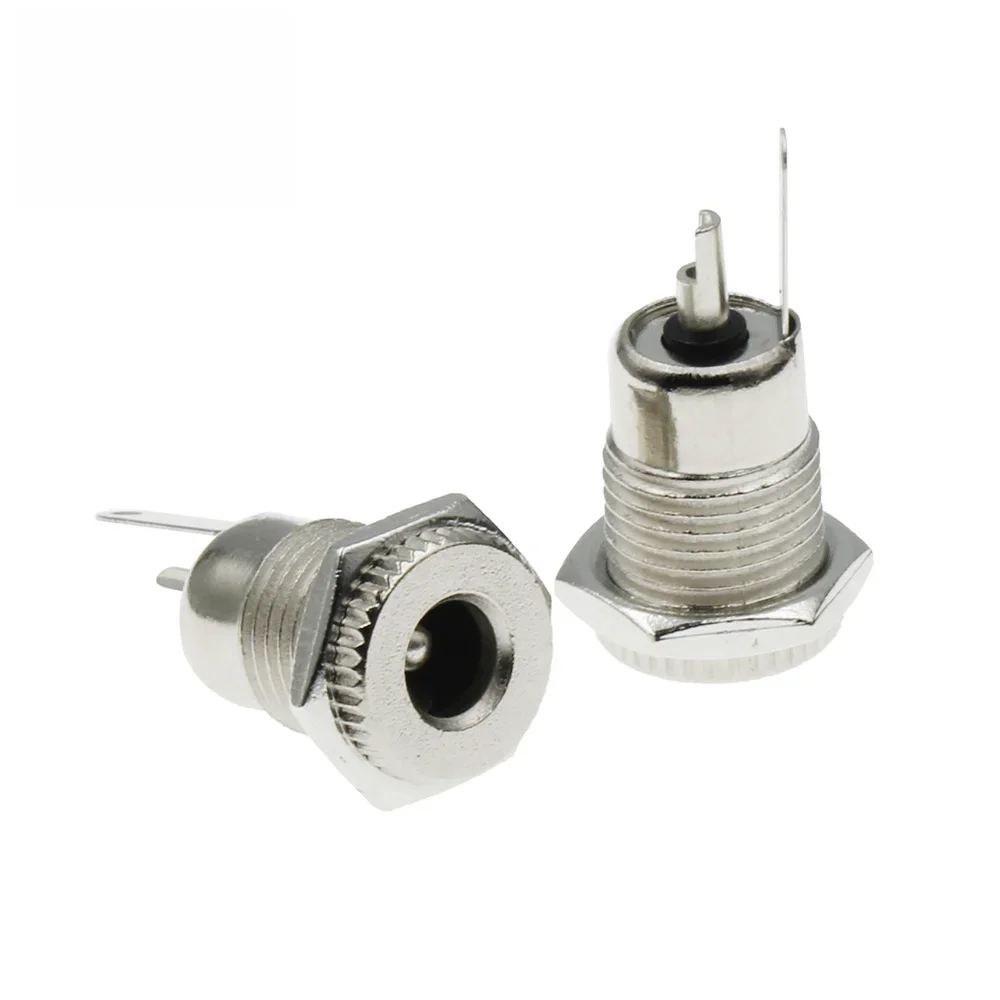 5PCS/LOT DC099 5.5 mm x 2.1mm DC Power Jack Socket Female Panel Mount Connector Metal DC-099 Open Hole 11MM 5.5*2.1 5.5*2.5 — zdjęcie 2