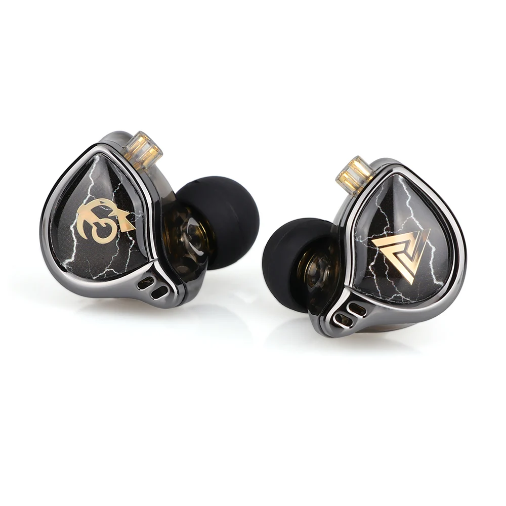 QKZ x HBB 10mm Titanium-Coated Diaphragm HiFi In Ear Monitor Earphones Semi-open Cavity CNC Aluminum Alloy Faceplate