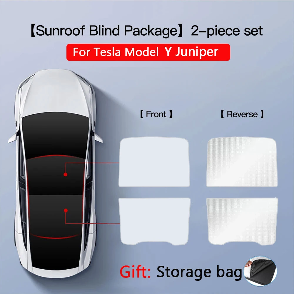 2 Stuks Voor Tesla Model 3/Y/3 Hoogland/Y Juniper Ijs Doek Gesp Shades Voor Glazen dak Voor & Achter Zonnedak Dakraam Zonnescherm