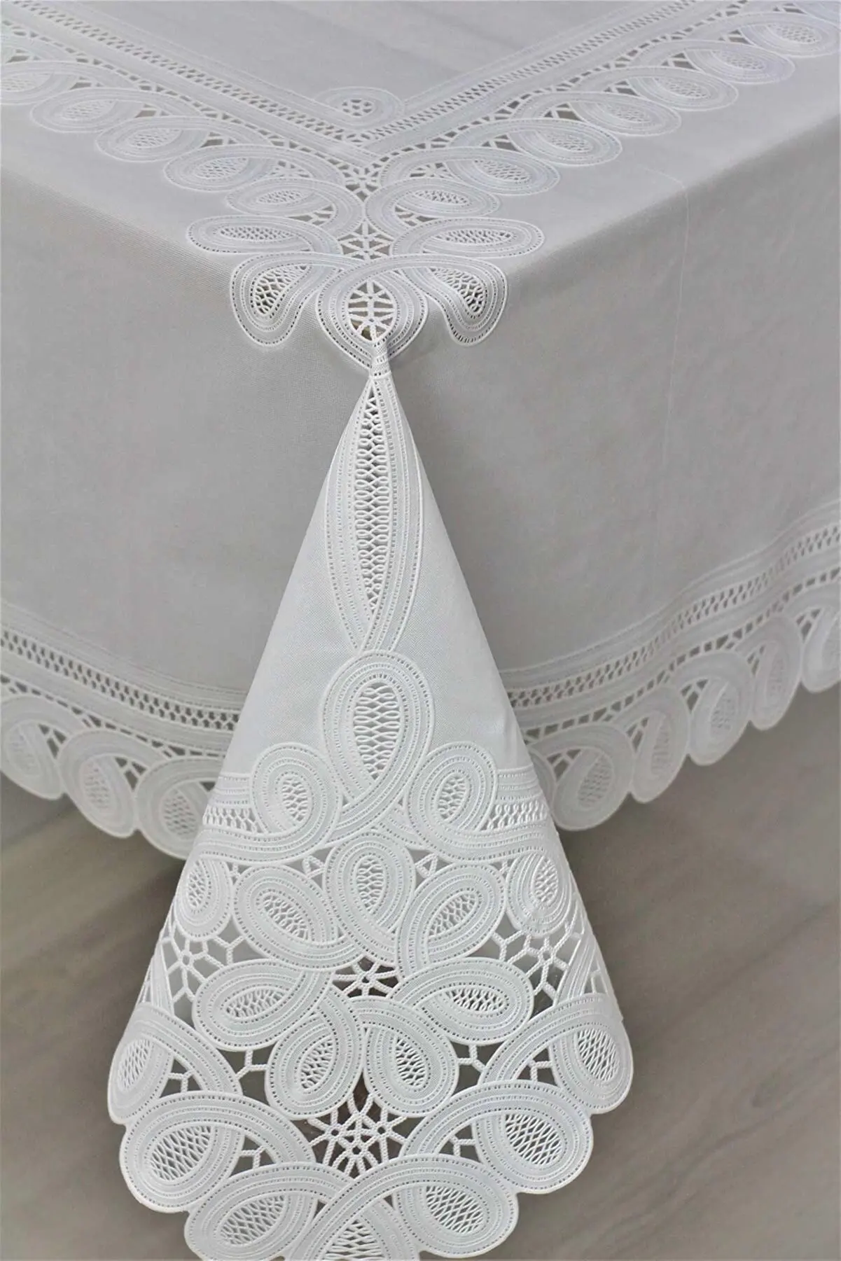 PVC Tablecloth Embroidery Lace Transparency PVC table cloth Waterproof Oilproof Kitchen Dining table cover for rectangular table