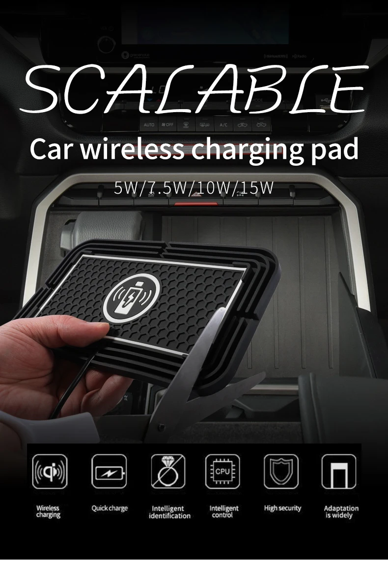 Kabelloses Auto-Ladegerät Silikon-Antirutschmatte für iPhone 18 17 16 15 14 Samsung S24 S23 Xiaomi Auto-Handy-Schnelllade-Induktionsmatte – Detail 9