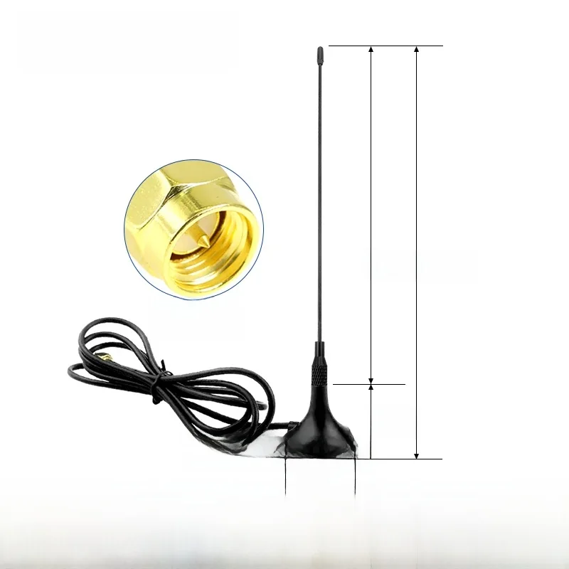 Antena magnetyczna typu whip 433MHz o wysokim zysku, złącze SMA męskie, moduł bezprzewodowy 433M, LoRa, rozproszony spektrum, WiFi, dookólna. — zdjęcie 2
