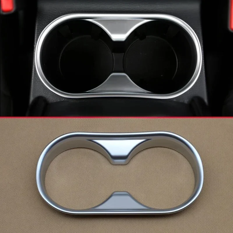Matte Chrome Car Cup Holder Cover Trims For Mazda CX5 CX-5 2017-2025 Auto Interior Drink Storage Holders