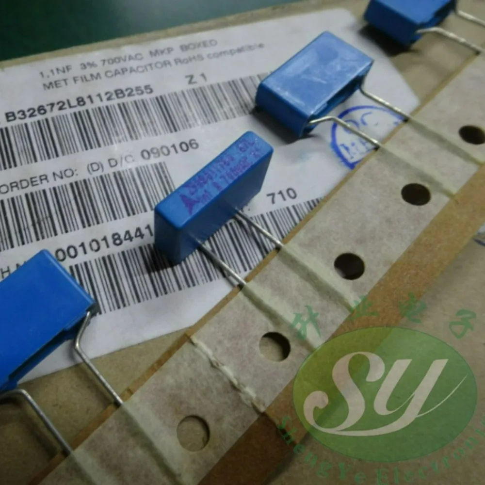 10pcs/lot EPCOS MKP 0.0011uf 700vAC 1.1nF 112 B Brand New 8mm Film Capacitor B32672L8112B (Custom Model)